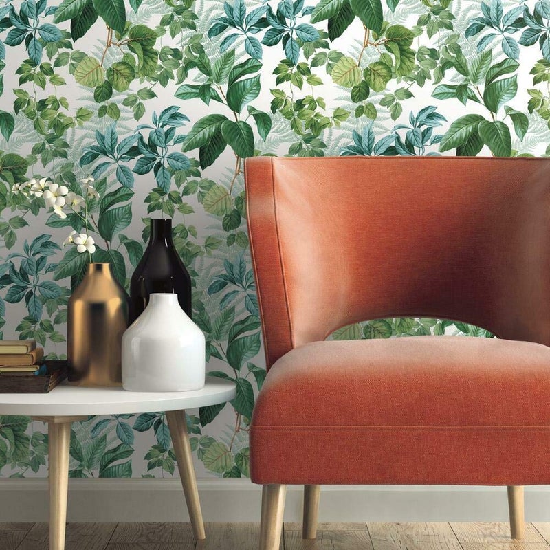 RoomMates RMK11232WP Green Rainforest Leaves Peel and Stick Wallpaper - Image 2